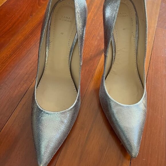 Zara silver heels Size 40 - Picture 1 of 4